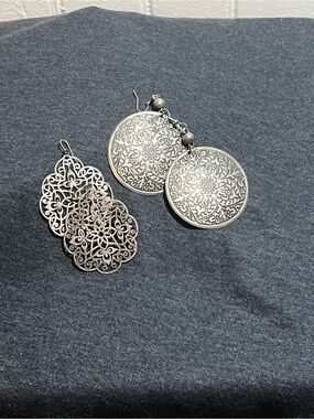Silver Filigree Drop Earrings - Elegant Women’s Jewelry